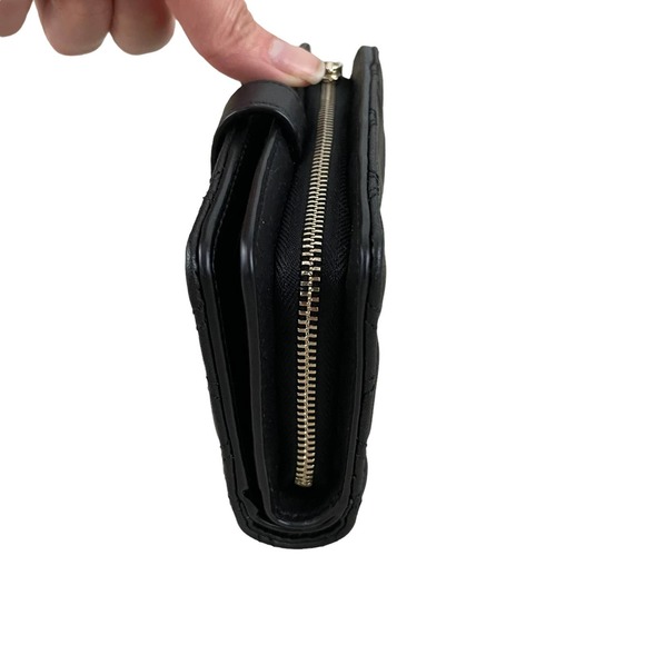 NEW Kate Spade Natalia Quilted Bifold Wallet Medium Compact Leather Black - Picture 6 of 9